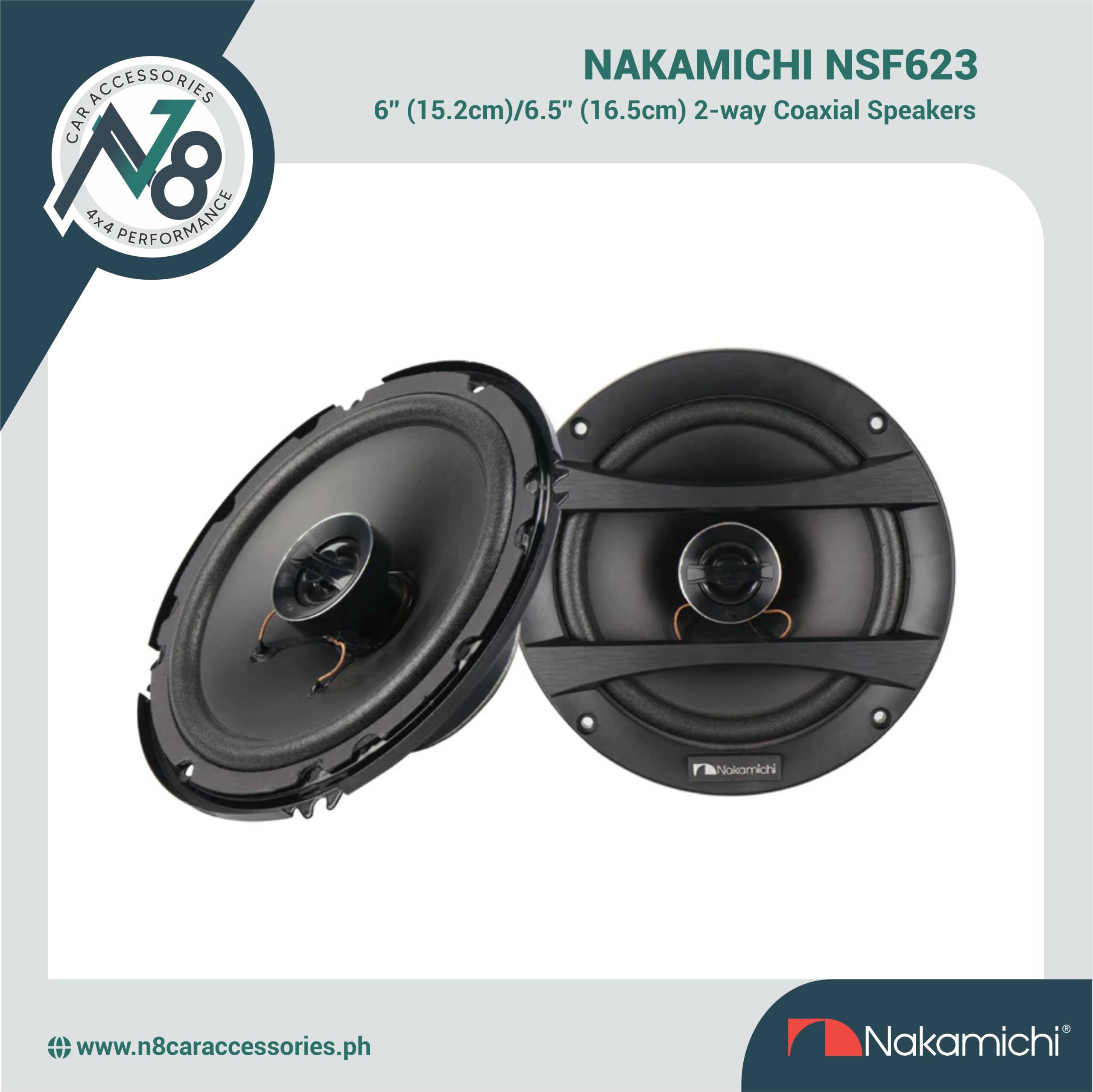 NAKAMICHI NSF623 6'' (15.2cm)/6.5'' (16.5cm) 2-way Coaxial Speakers Genuine