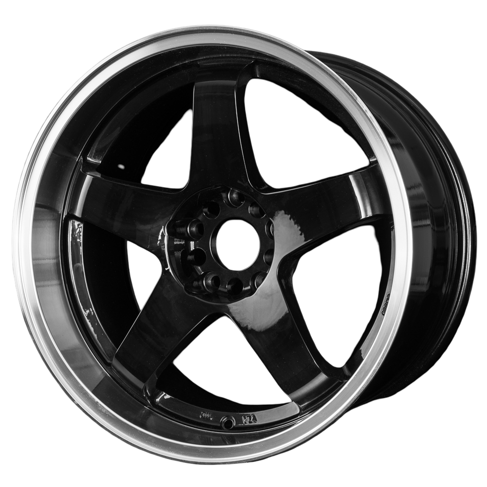 ROTA P45 R2 18x10" 5x114 GLOSS BLACK POLISHED LIP Wheels Genuine - Image 2