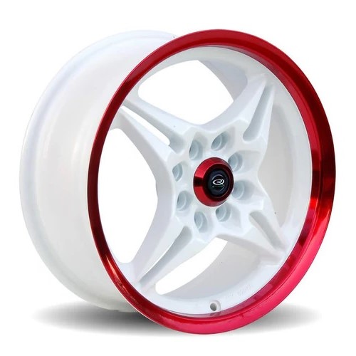 ROTA AUTO-X 15x6.5 4x100 WHITE RED LIP Wheels Genuine - Image 2