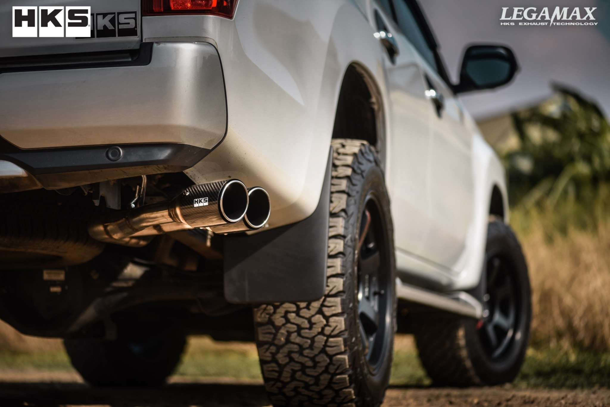 HKS Cat-Back Side Muffler Twin Carbon for ALL NEW TRITON - PN#31021-ZM009 Genuine - Image 2