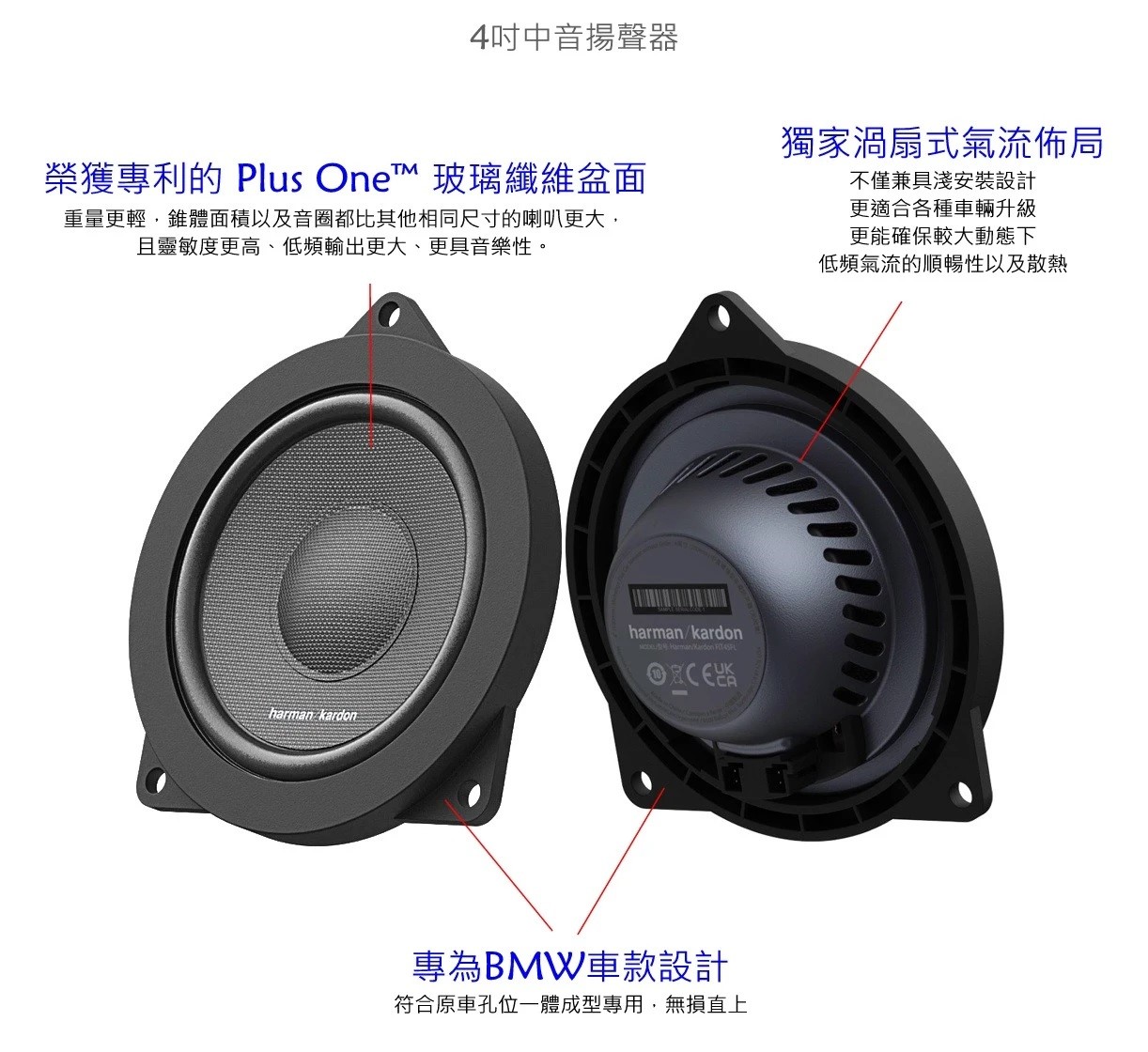 HARMAN KARDON 4SFL 4-inch (100mm) Midrange Speaker Genuine - Image 3