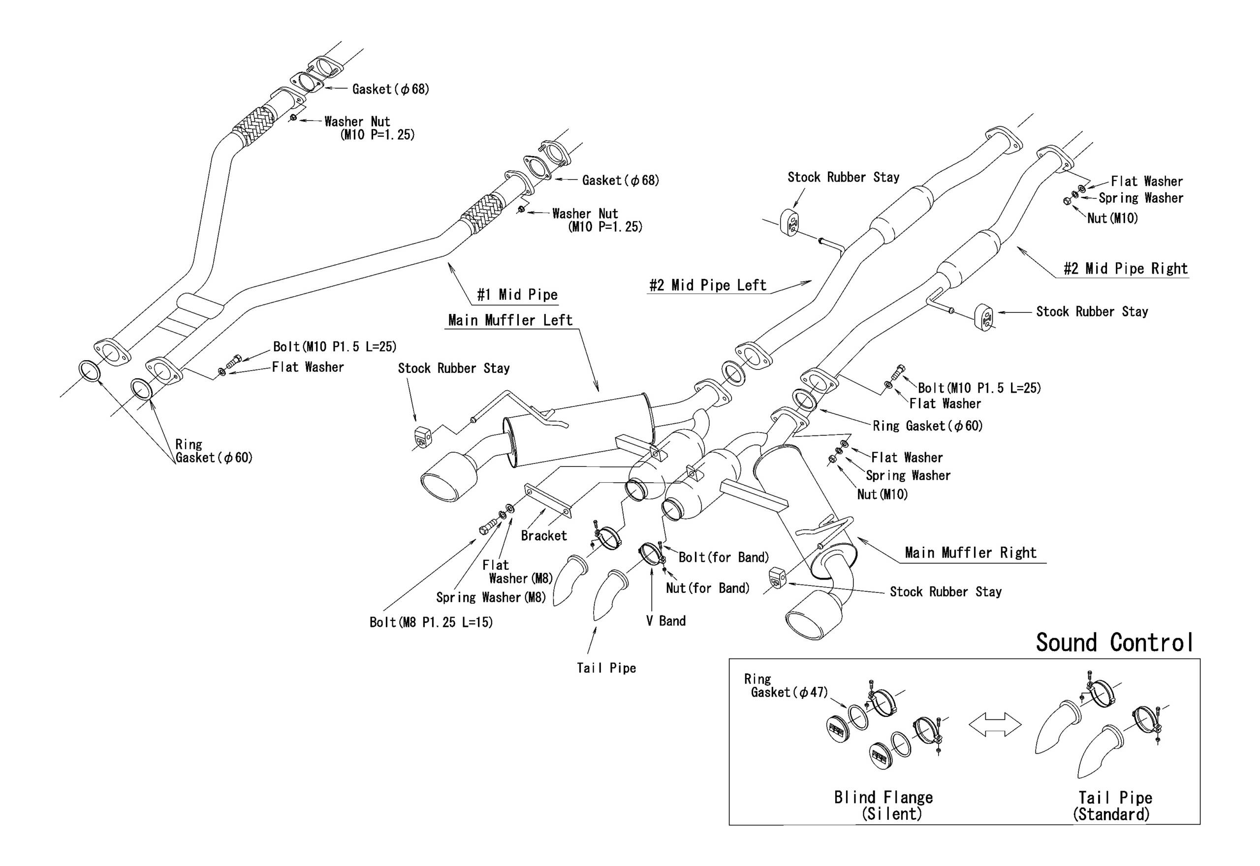 HKS Full Dual Muffler for NISSAN RZ34 - PN#:31014-KN002 Genuine - Image 4