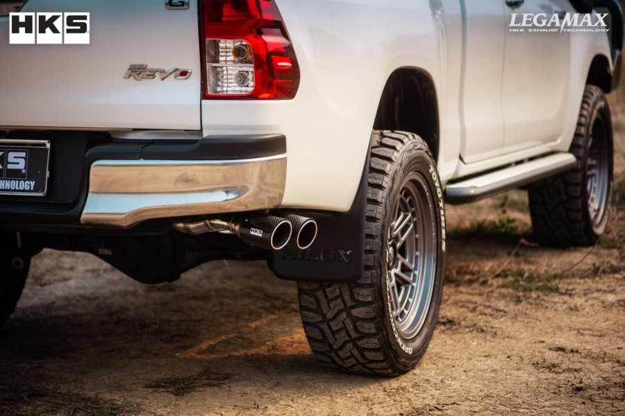 HKS Cat-Back Side Muffler Twin Carbon for HILUX TAMARAW - PN#31021-ZT010 Genuine - Image 6