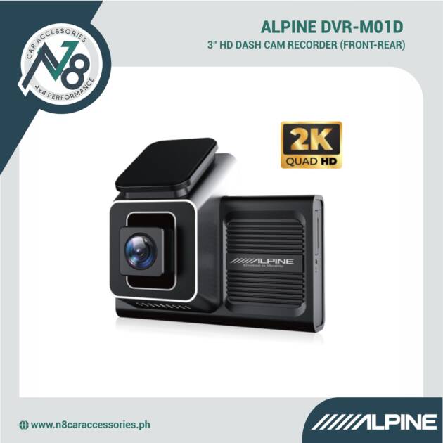 ALPINE DVR-M01D 3" HD Dash Cam Recorder (FRONT-REAR) Genuine