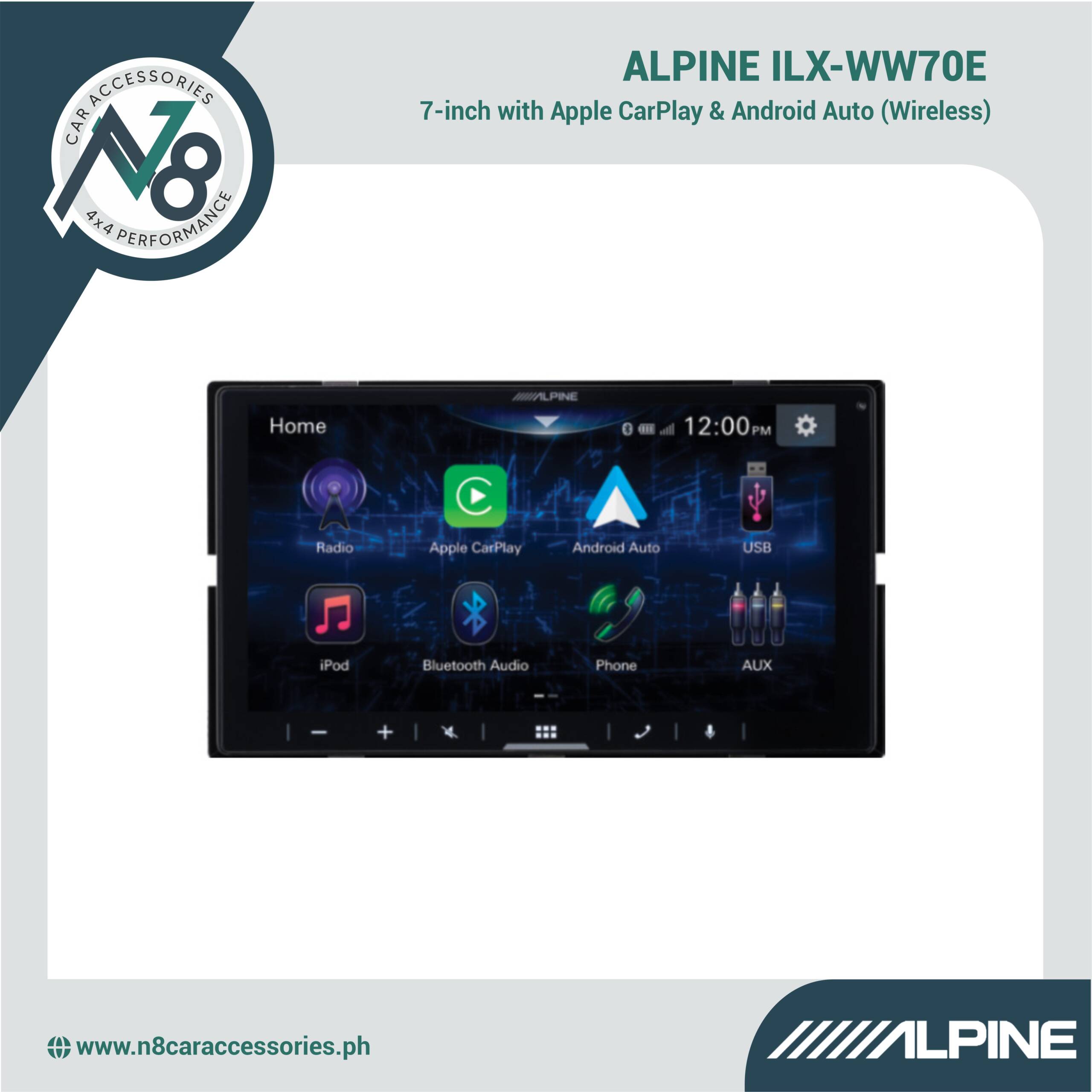 ALPINE ILX-WW70E 7-inch with Apple CarPlay & Android Auto (Wireless) Genuine