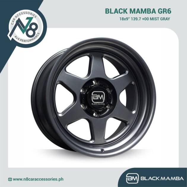 BLACK MAMBA GR6 18x9" 139.7 +00 MIST GRAY Genuine