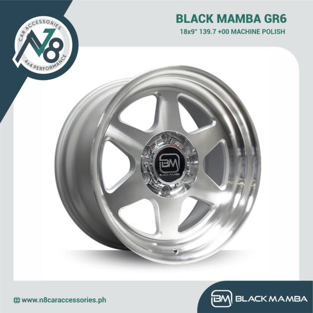 BLACK MAMBA GR6 18x9" 139.7 +00 MACHINE POLISH Genuine