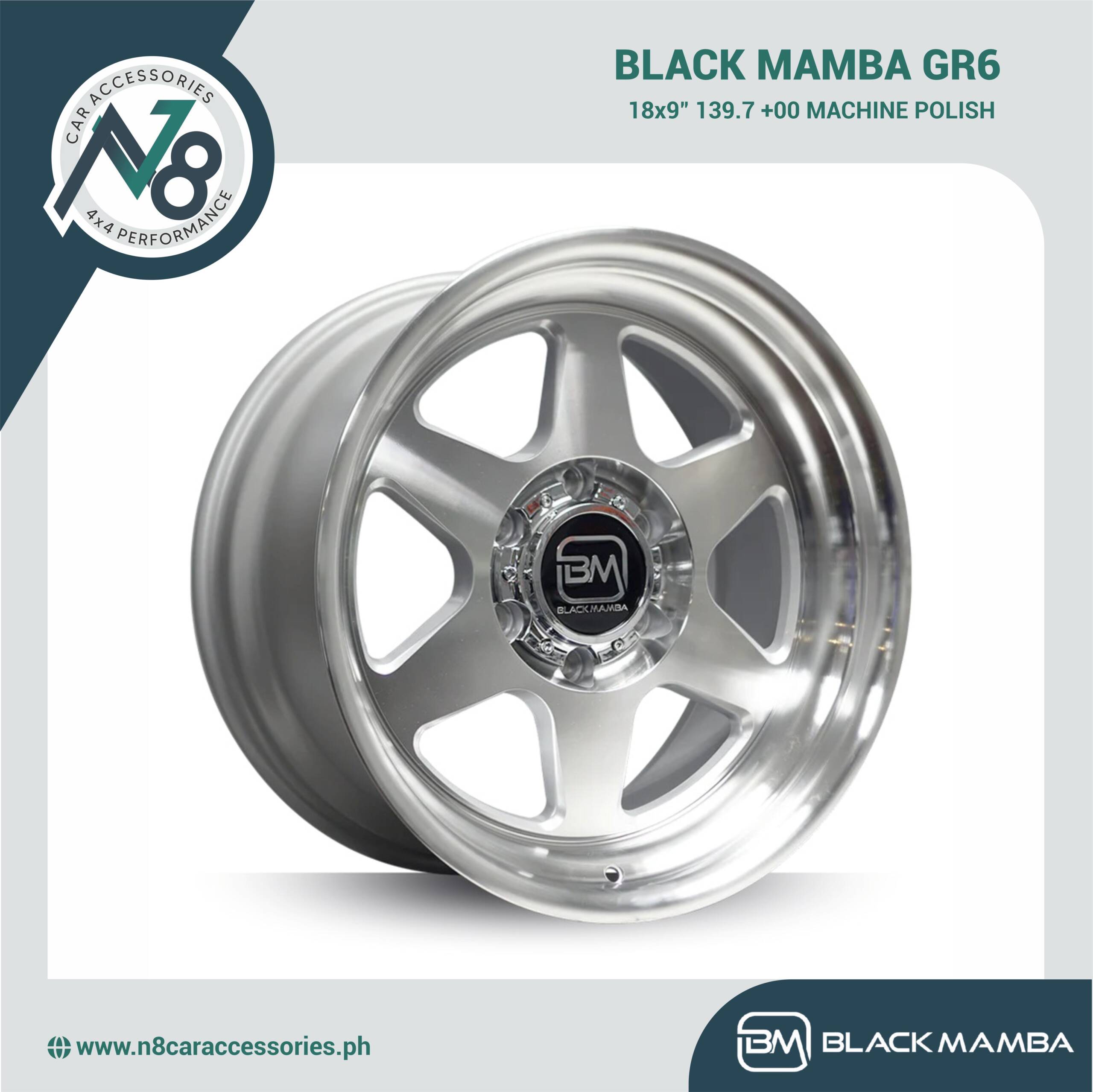 BLACK MAMBA GR6 18x9" 139.7 +00 MACHINE POLISH Genuine