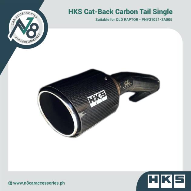 HKS Cat-Back Carbon Tail Single for OLD RAPTOR - PN#31021-ZA005 Genuine