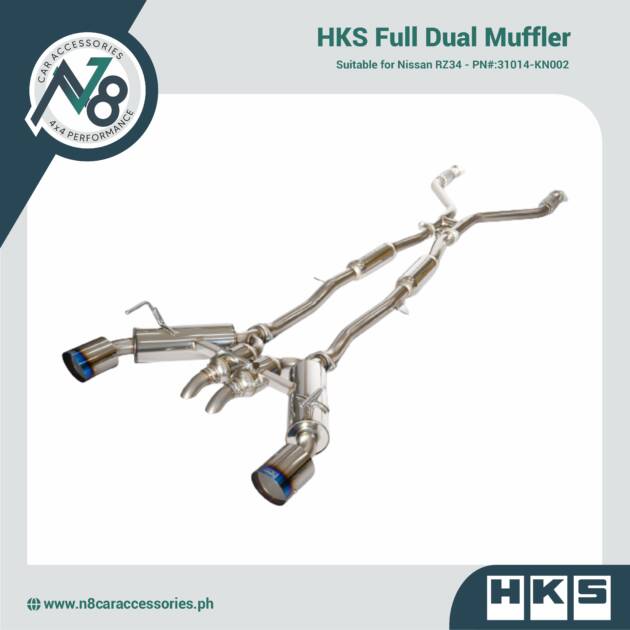 HKS Full Dual Muffler for NISSAN RZ34 - PN#:31014-KN002 Genuine