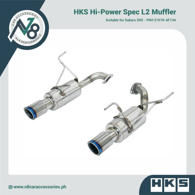 HKS Hi-Power Spec L2 Muffler for SUBARU SK5 - PN#:31019-AF134 Genuine