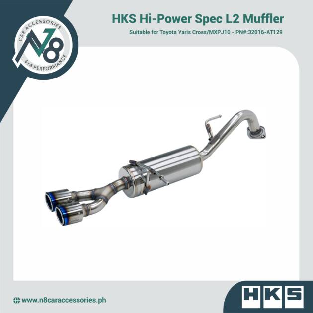 HKS Hi-Power Spec L2 Muffler for TOYOTA YARIS CROSS/MXPJ10 - PN#:32016-AT129 Genuine