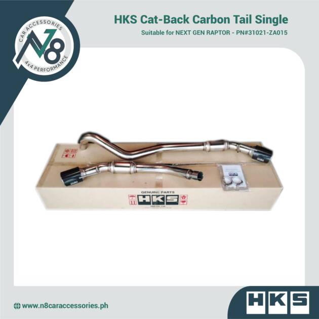 HKS Cat-Back Carbon Tail Dual Exit for NEXT GEN RAPTOR - PN#31021-ZA015 Genuine