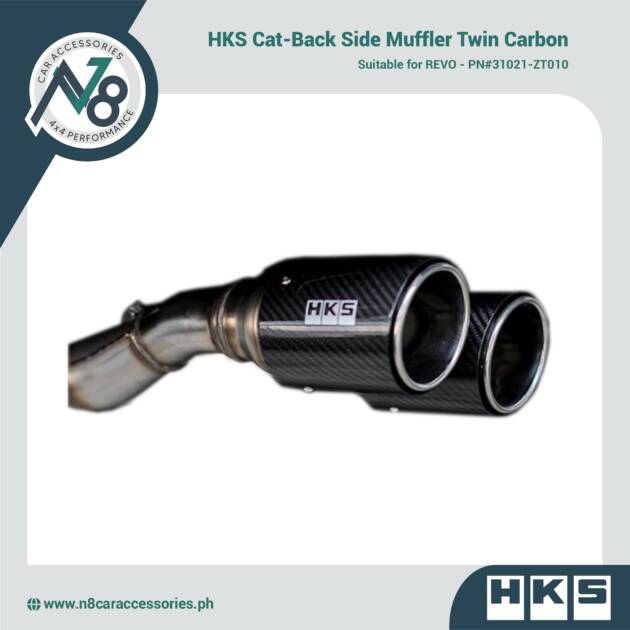 HKS Cat-Back Side Muffler Twin Carbon for REVO - PN#31021-ZT010 Genuine