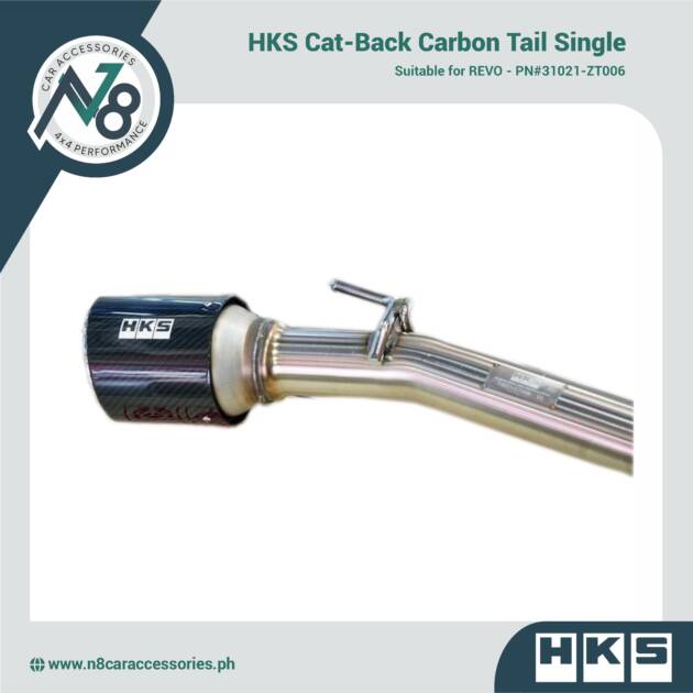 HKS Cat-Back Carbon Tail Single for REVO - PN#31021-ZT006 Genuine