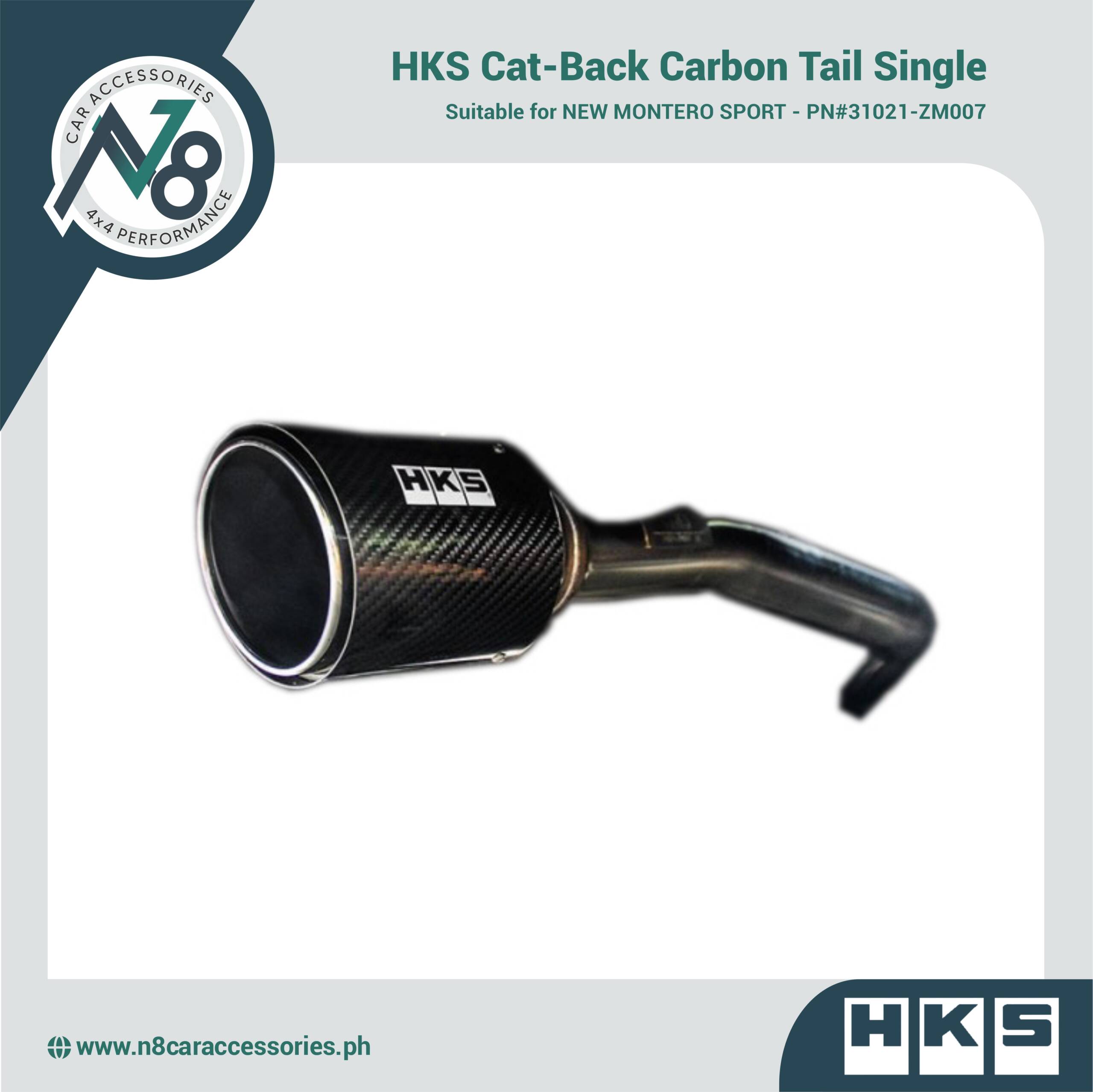 HKS Cat-Back Carbon Tail Single for NEW MONTERO SPORT - PN#31021-ZM007 Genuine