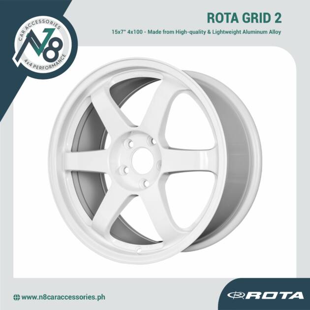 ROTA GRID2 15x7 4x100 WHITE Wheels Genuine