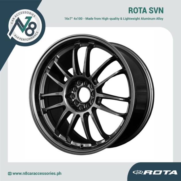 ROTA SVN 16x7 4x100 GUN METALLIC Wheels Genuine
