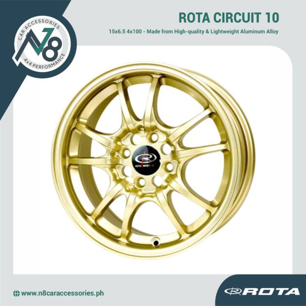 ROTA CIRCUIT 10 15x6.5 4x100 GOLD Wheels Genuine