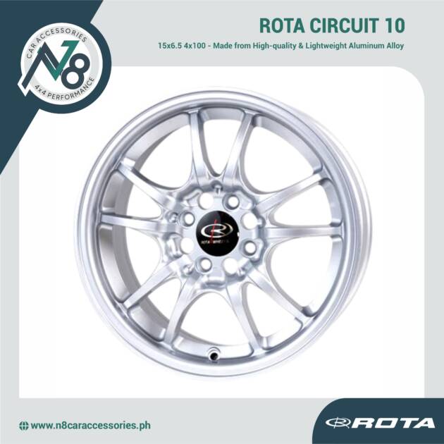 ROTA CIRCUIT 10 15x6.5 4x100 WHITE Wheels Genuine