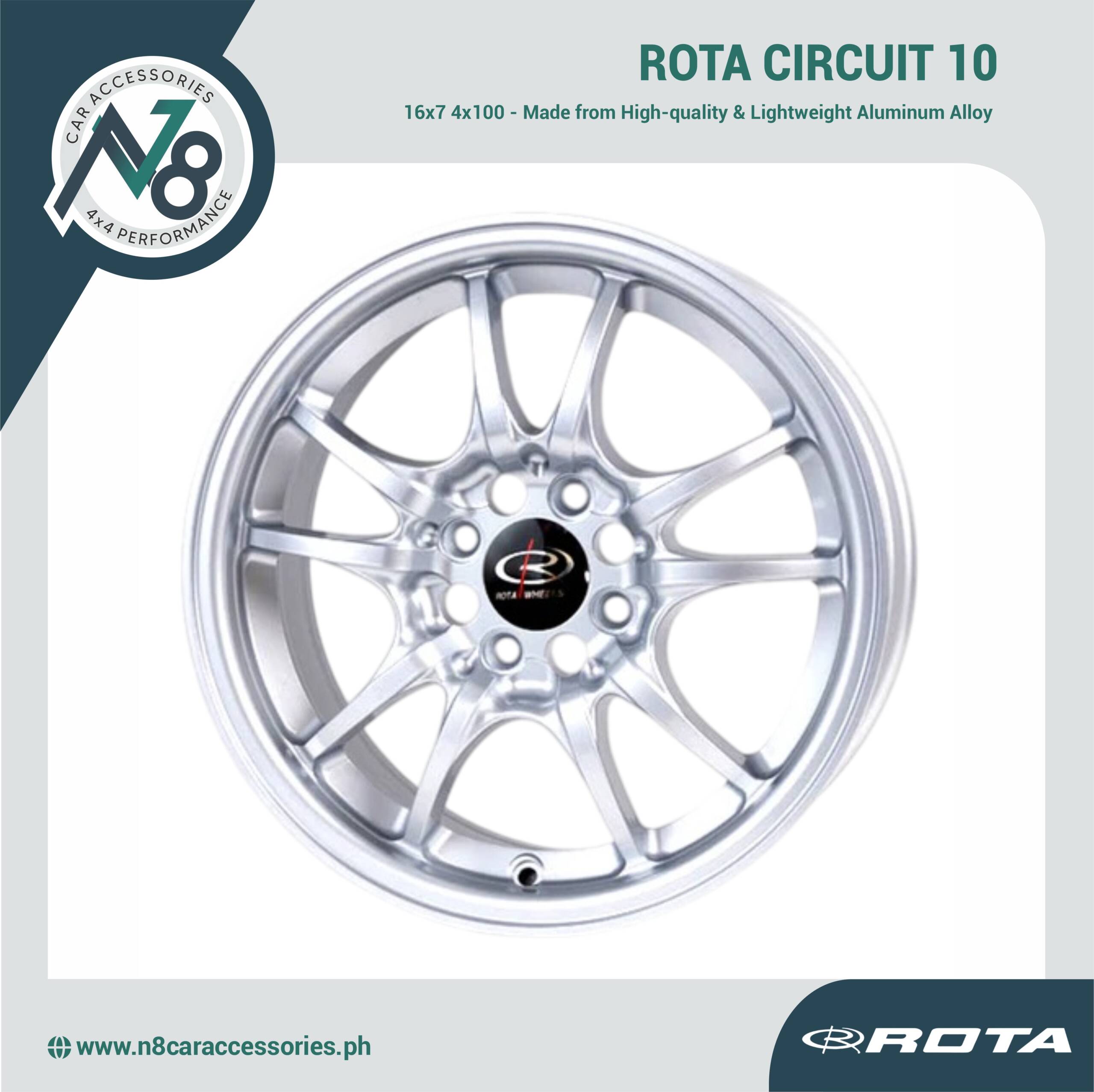 ROTA CIRCUIT 10 16x7 4x100 WHITE Wheels Genuine