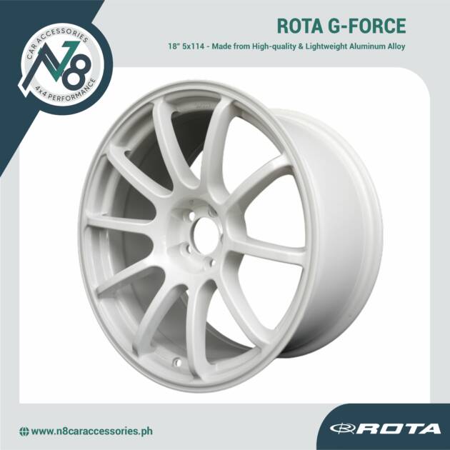 ROTA G-FORCE 18x8.5" 5x114 WHITE Wheels Genuine