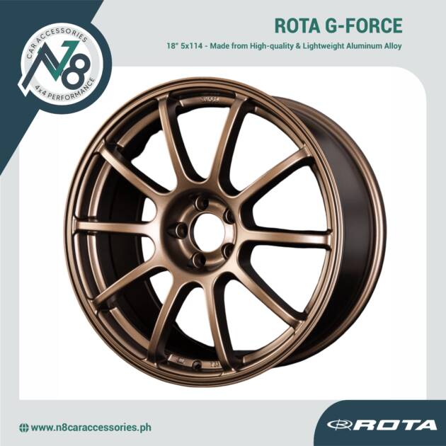 ROTA G-FORCE 18x8.5" 5x114 MATTE BRONZE Wheels Genuine