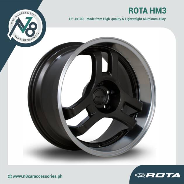 ROTA HM3 15" 4x100 BLACK Wheels Genuine