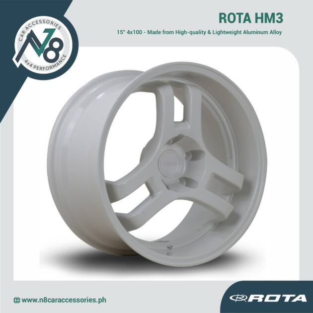 ROTA HM3 15" 4x100 WHITE Wheels Genuine