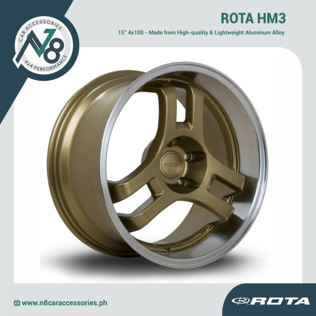 ROTA HM3 15" 4x100 GOLD Wheels Genuine