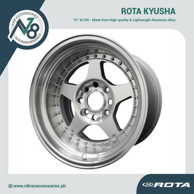 ROTA KYUSHA 15x7" 4x100 FULL POLISHED Wheels Genuine