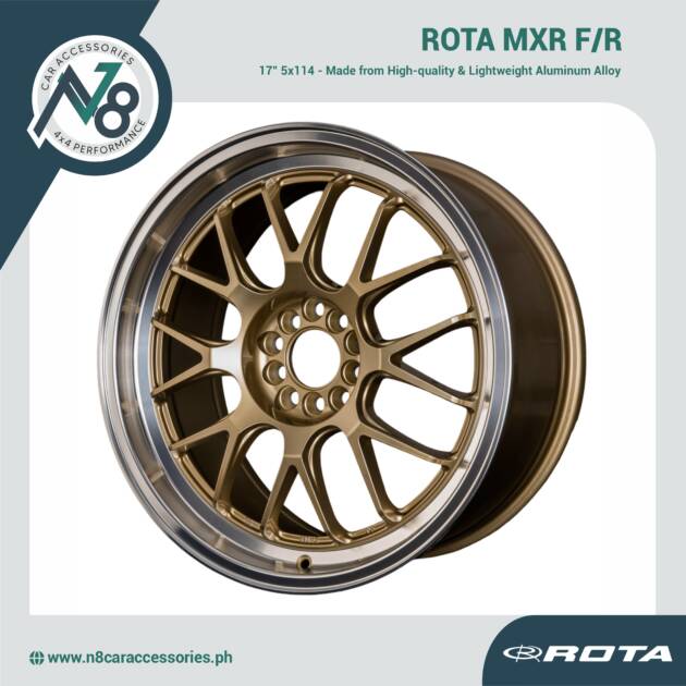 ROTA MXR F/R 17" 5x114 GOLD POLISHED LIP Wheels Genuine