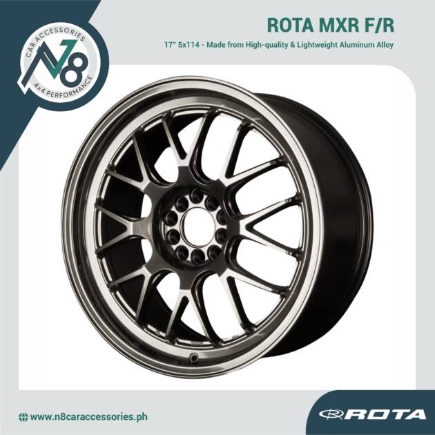 ROTA MXR F/R 17" 5x114 HYPER BLACK POLISHED LIP Wheels Genuine