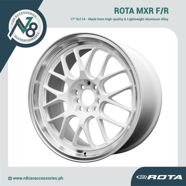 ROTA MXR F/R 17" 5x114 WHITE POLISHED LIP Wheels Genuine