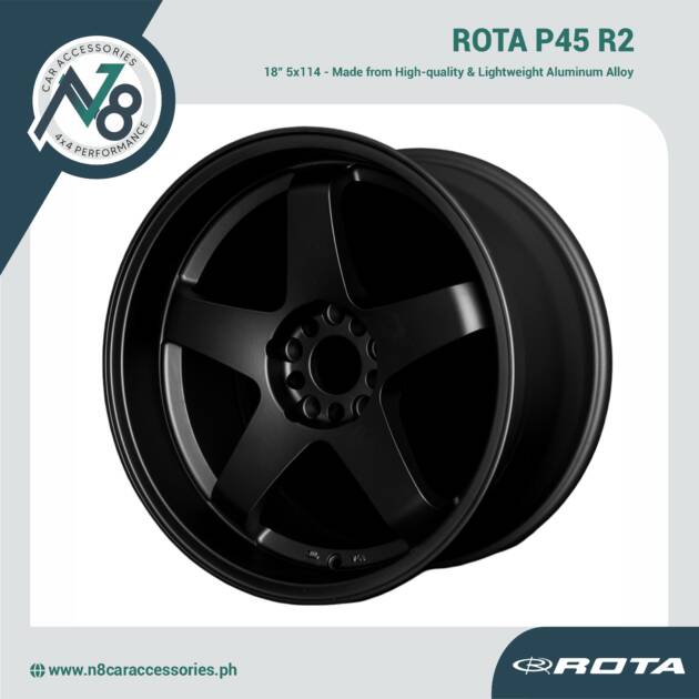 ROTA P45 R2 18x10" 5x114 MATTE BLACK Wheels Genuine