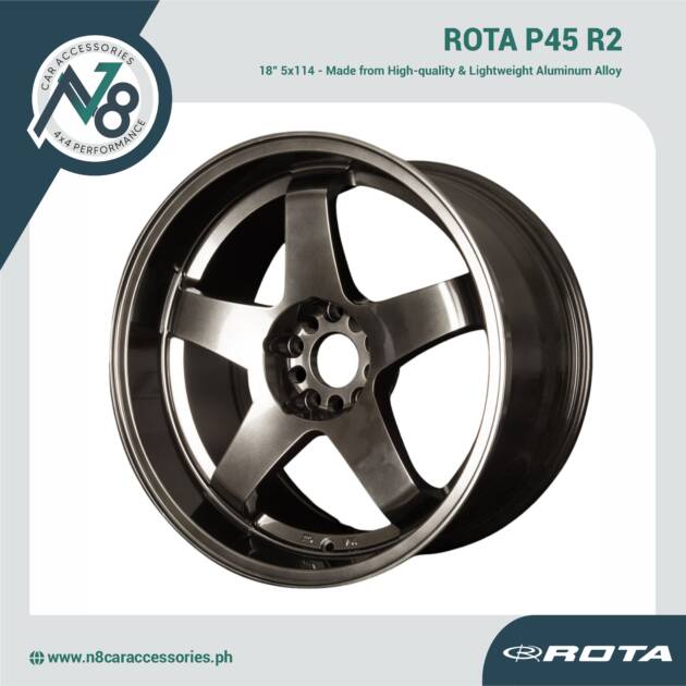 ROTA P45 R2 18x10" 5x114 HYPER BLACK Wheels Genuine