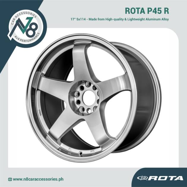 ROTA P45 R 17" 5x114 SILVER POLISHED LIP Wheels Genuine