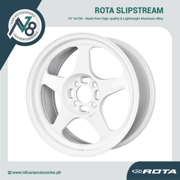ROTA SLIPSTREAM 15" 4x100 WHITE Wheels Genuine