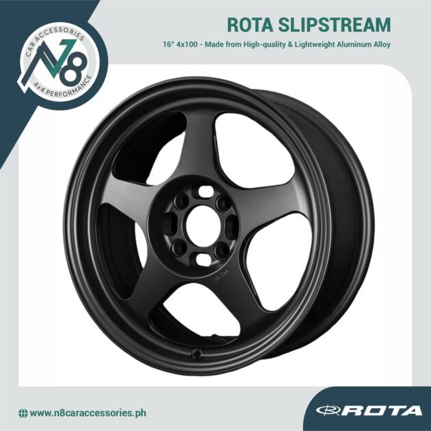 ROTA SLIPSTREAM 16" 4x100 MATTE BLACK Wheels Genuine