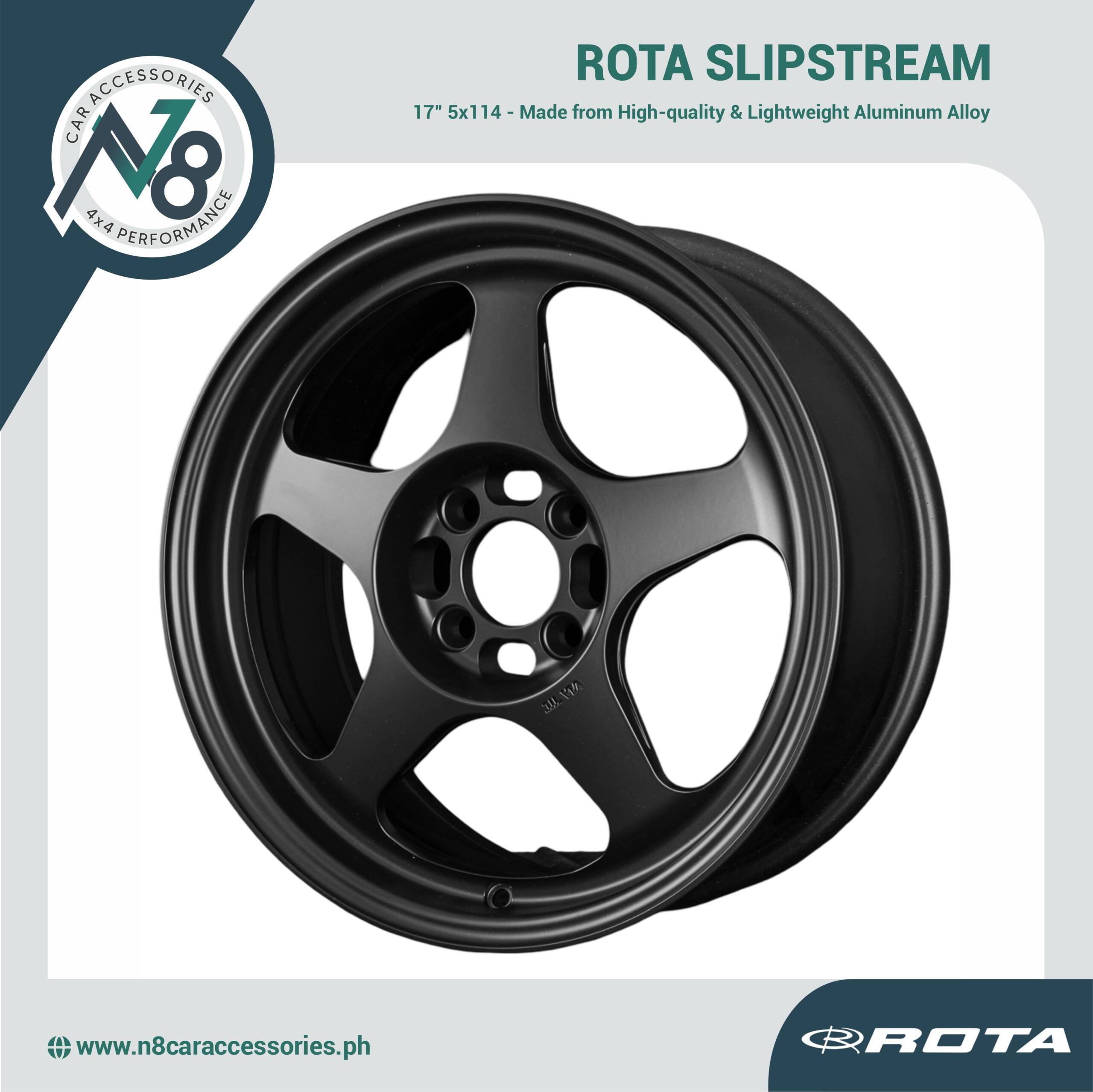 ROTA SLIPSTREAM 17" 5x114 MATTE BLACK Wheels Genuine