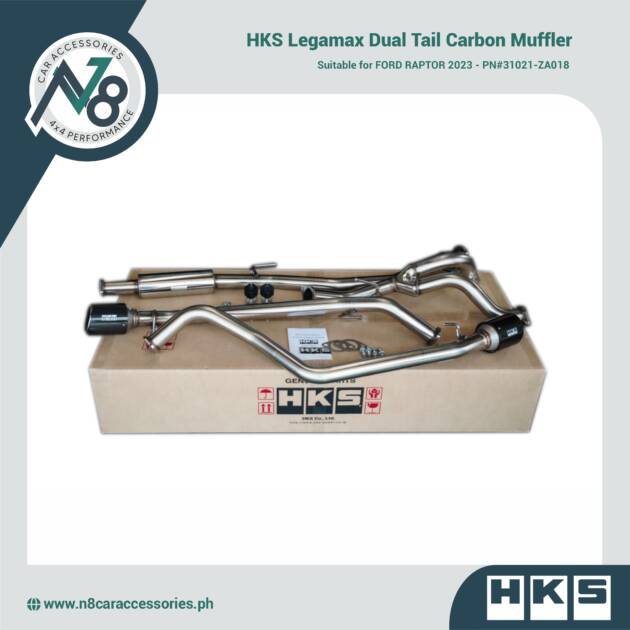 HKS Legamax Dual Tail Carbon Muffler for FORD RAPTOR 2023 - PN#31021-ZA018 Genuine