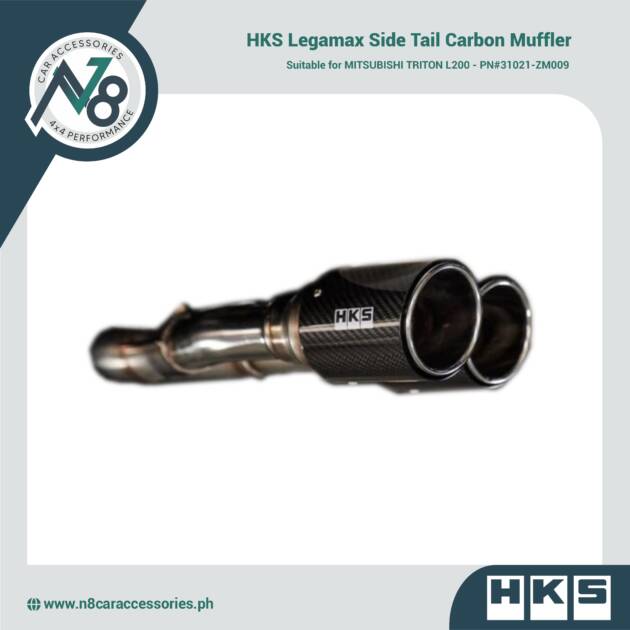 HKS Legamax Side Tail Carbon Muffler for MITSUBISHI TRITON L200 - PN#31021-ZM009 Genuine