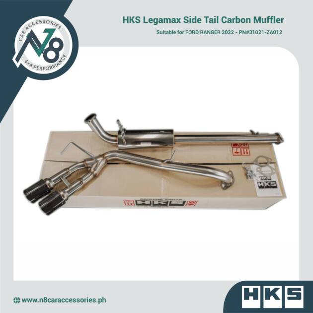 HKS Legamax Side Tail Carbon Muffler for FORD RANGER 2022 - PN#31021-ZA012 Genuine