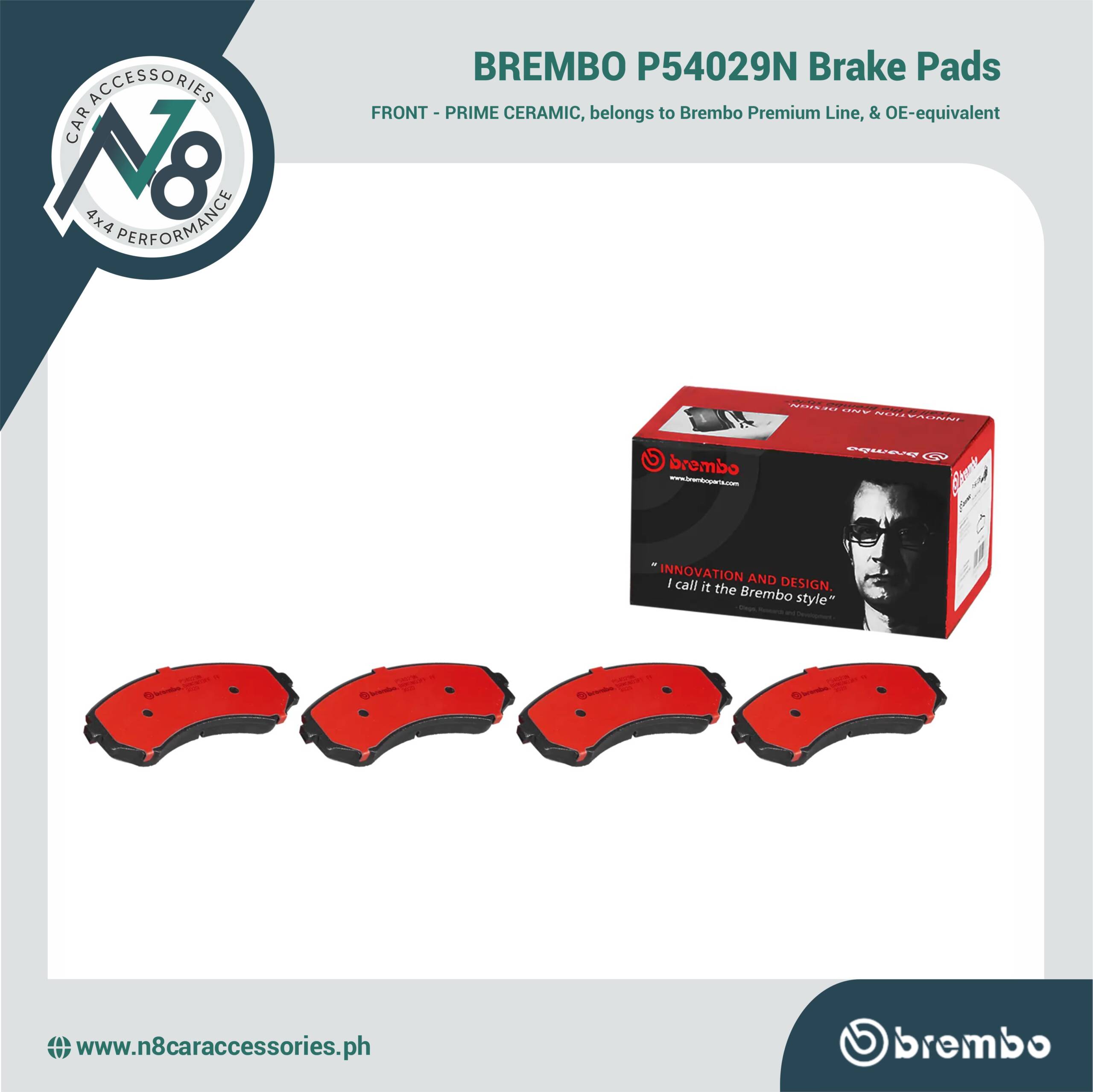 BREMBO Front Brake Pad Prime Ceramic P54029N Genuine