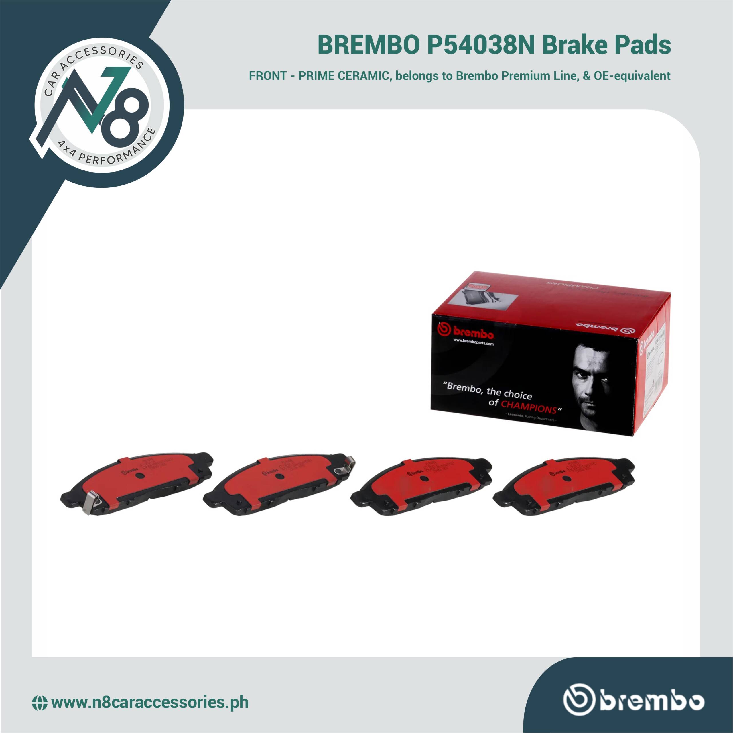 BREMBO Front Brake Pad Prime Ceramic P54038N Genuine