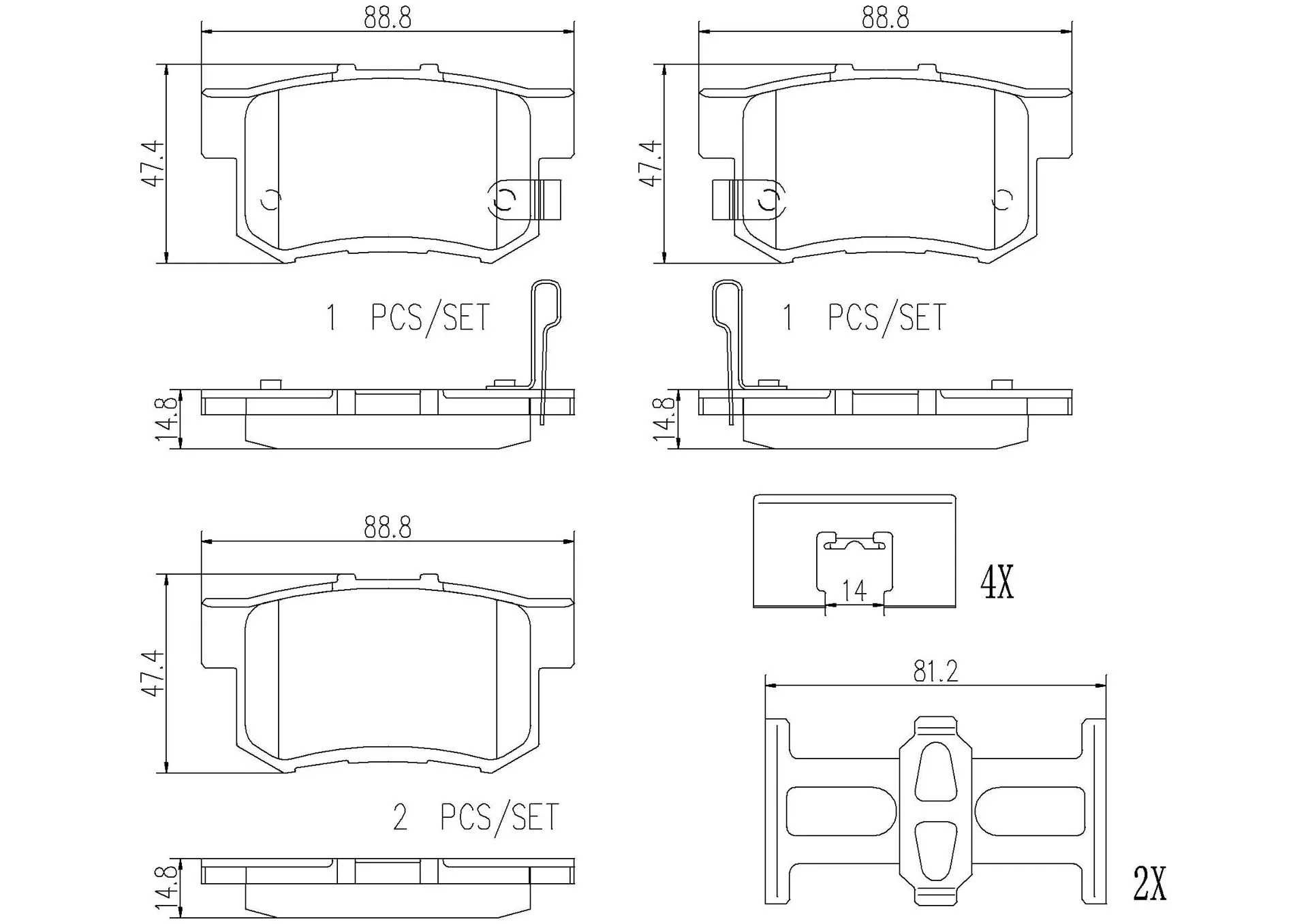 BREMBO Rear Brake Pad Prime Ceramic P28039N Genuine - Image 3
