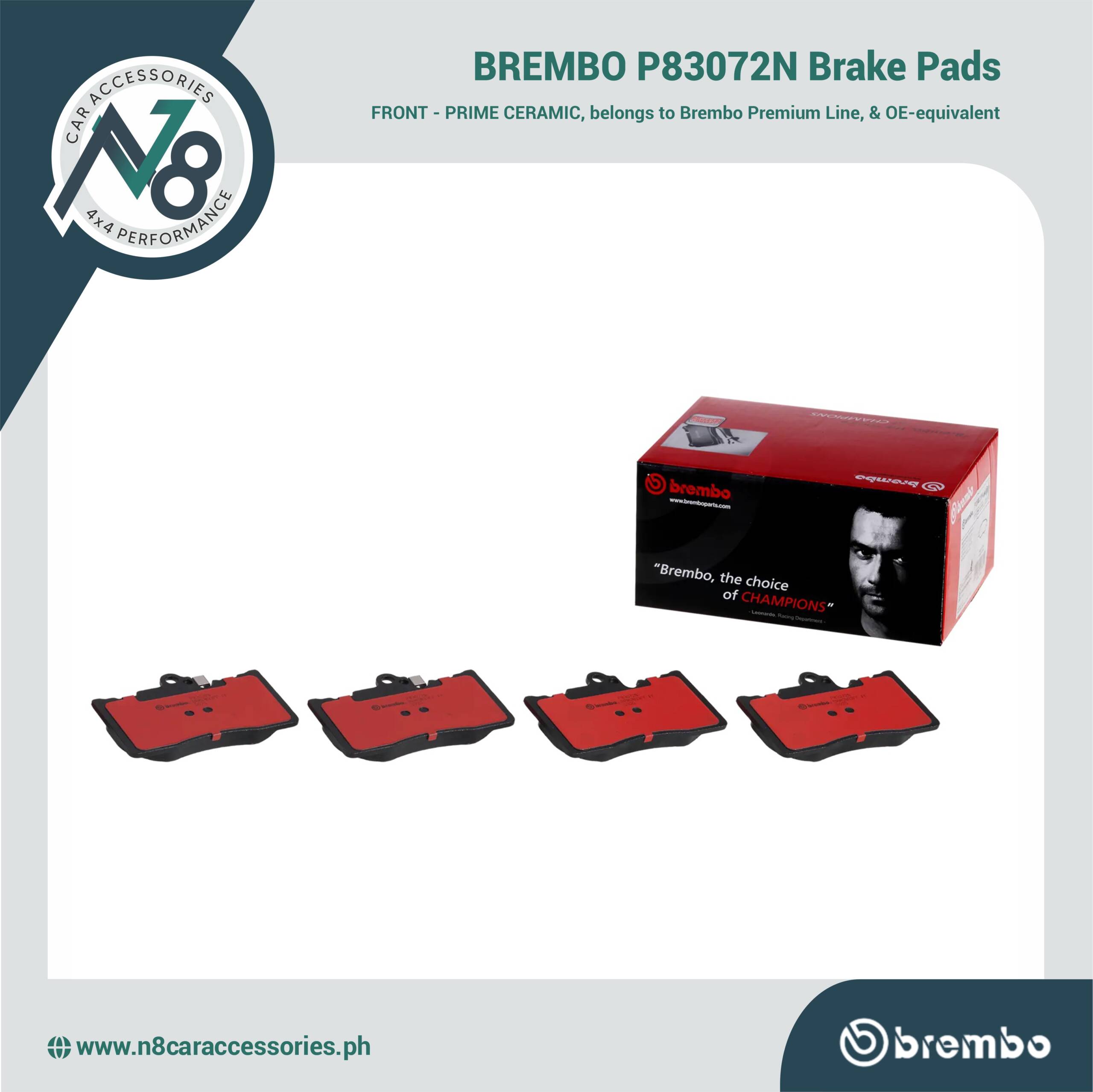 BREMBO Front Brake Pad Prime Ceramic P83072N Genuine