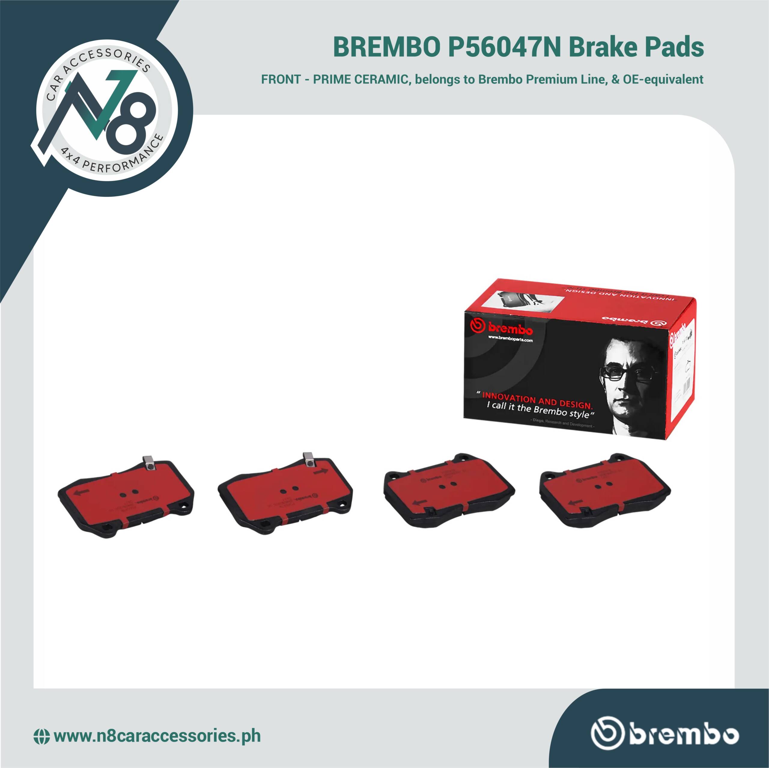 BREMBO Front Brake Pad Prime Ceramic P56047N Genuine