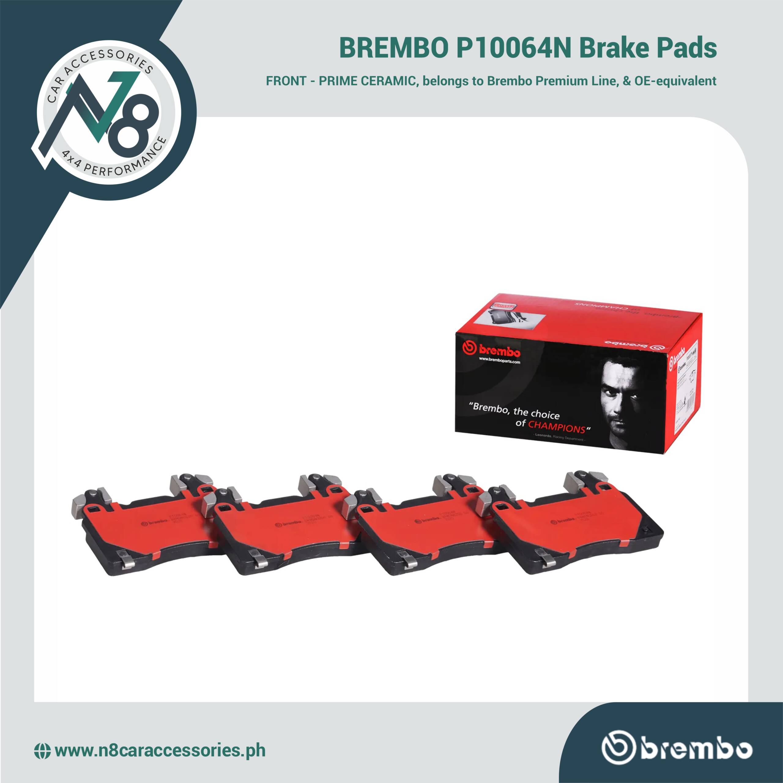 BREMBO Front Brake Pad Prime Ceramic P10064N Genuine