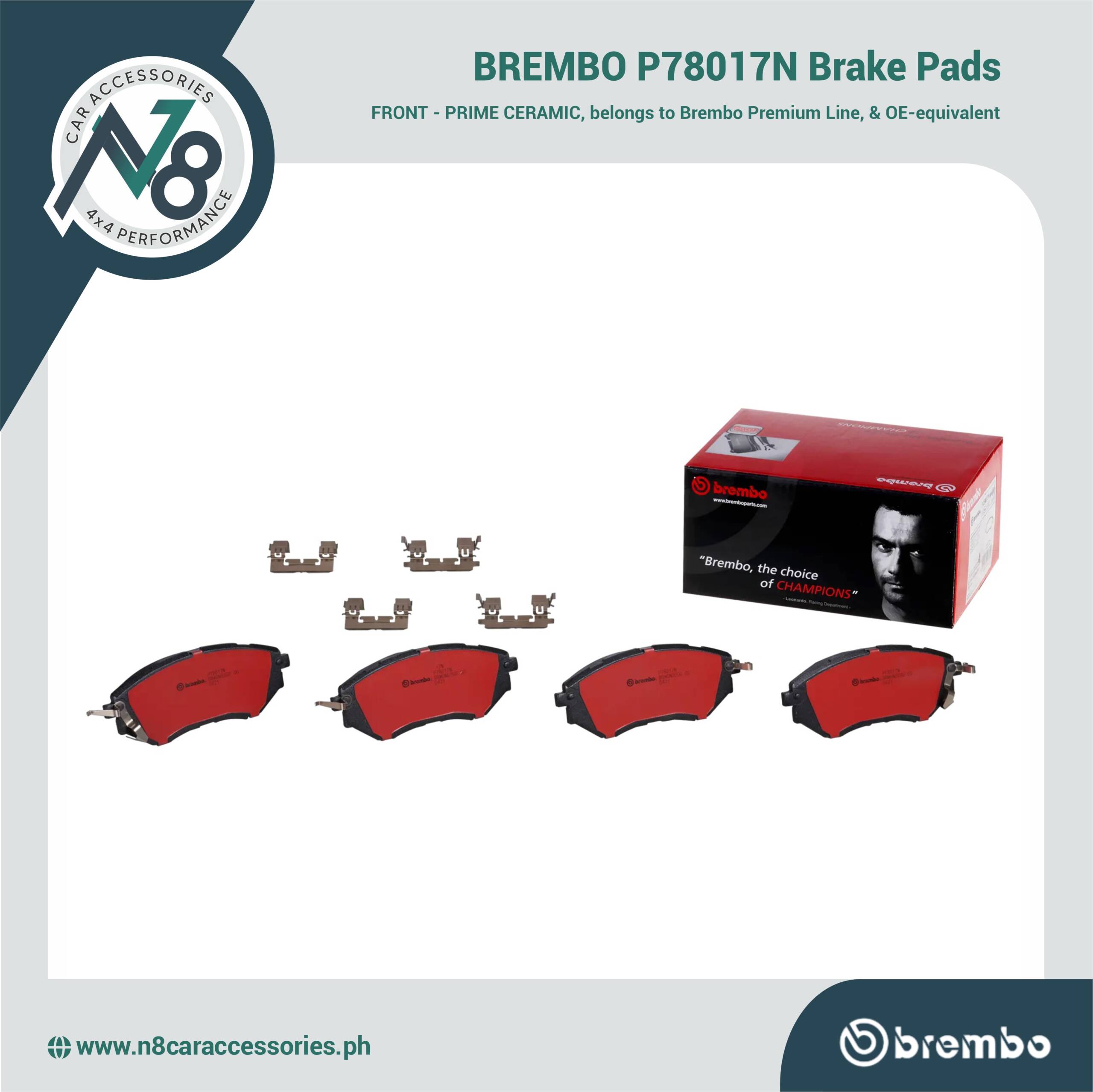 BREMBO Front Brake Pad Prime Ceramic P78017N Genuine